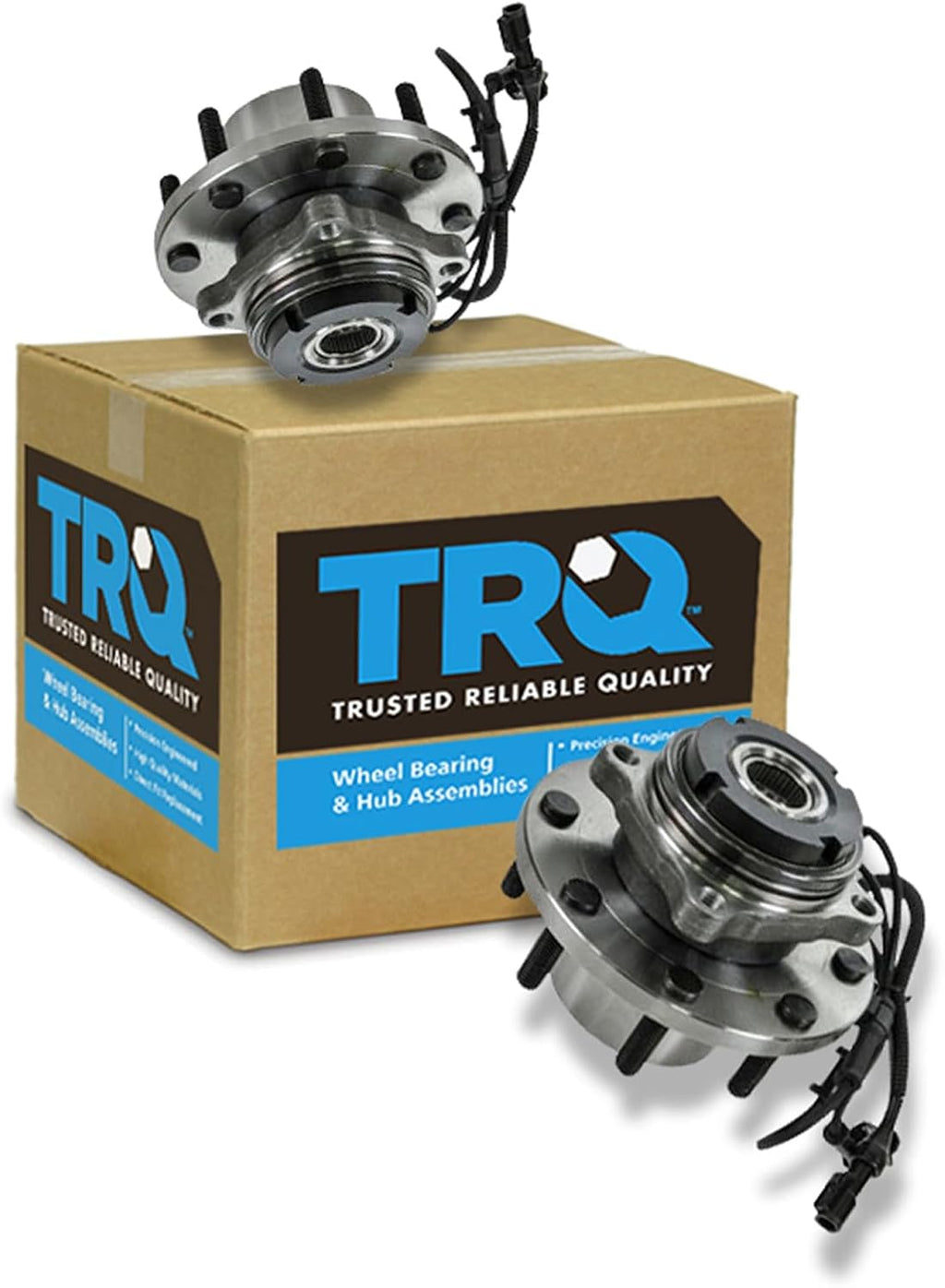 TRQ 2 Piece Front Rear Wheel Bearing & Hub Assembly Set Compatible with 1999-2004 Ford F-350 Super Duty F-450 Super Duty F-550 Super Duty