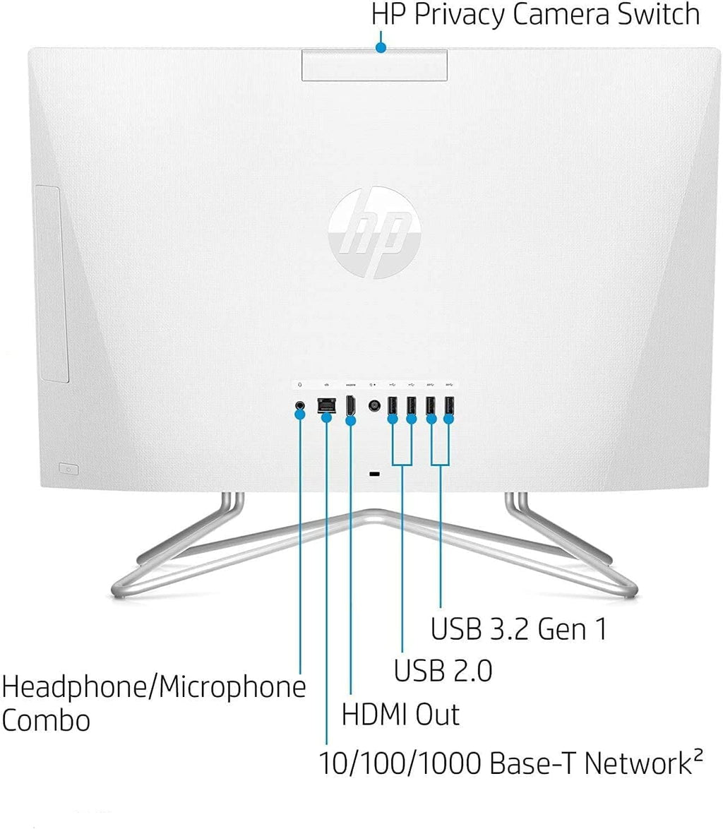 HP 2022 All-in-One Desktop, 21.5' FHD Display, Intel Celeron J4025 Processor, 16GB RAM, 1TB PCIe SSD, Webcam, HDMI, RJ-45, Wired Keyboard&Mouse, WiFi, Windows 11 Home, White