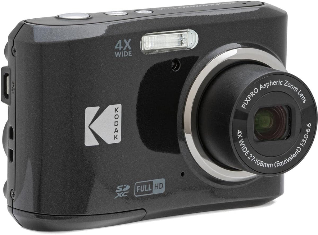 Kodak PIXPRO FZ45 Friendly Zoom 16MP Full HD Digital Camera, Bundle with 32GB Memory Card and Camera Bag, Flexible Tripod, and Card Reader (Black)
