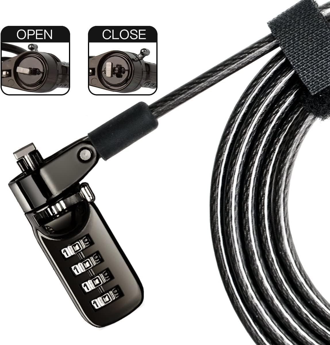 Laptop Cable Lock 4 Digital Combination Lock Security Computer Cable Lock Anti Theft Combination Lock Compatible for Tablet Laptop (10 Packs)