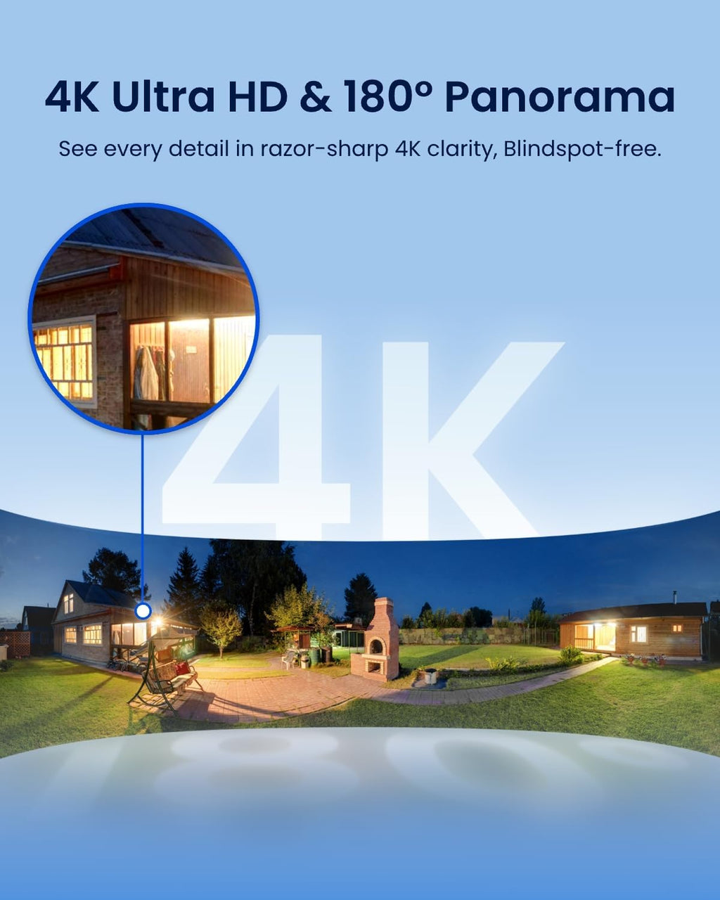 REOLINK Elite Floodlight WiFi with Plug-in Power Cable, 4K 8MP 180° Panoramic Floodlight Camera, Adjustable 3000 Lumens Spotlights, AI Video Search, Dual-Band Wi-Fi 6, 24/7 Recording, No Monthly Fees