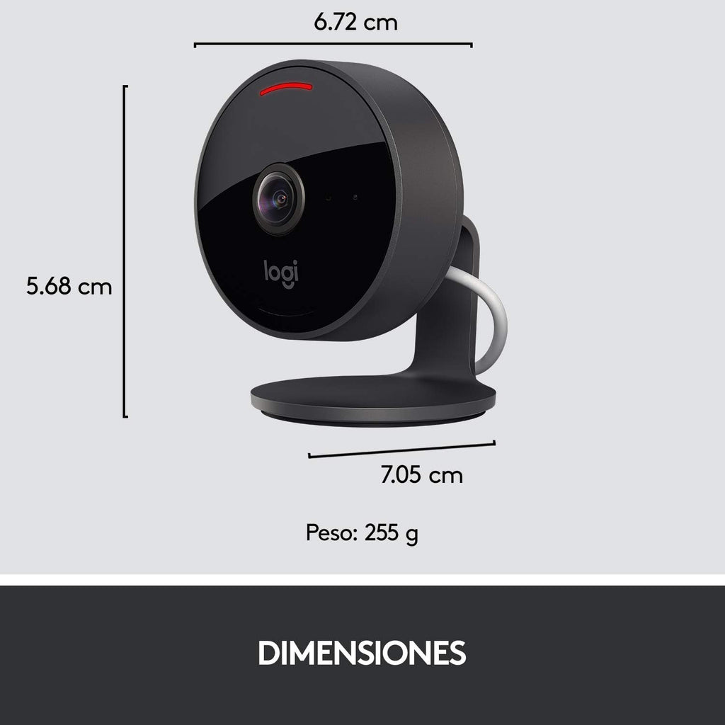 Logitech Circle View Weatherproof Wired Home Security Camera with Logitech TrueView Video, 180° Wide Angle, 1080p HD, Night Vision, 2-Way Audio, Tilt Encrypted, Apple HomeKit Secure Video (Renewed)