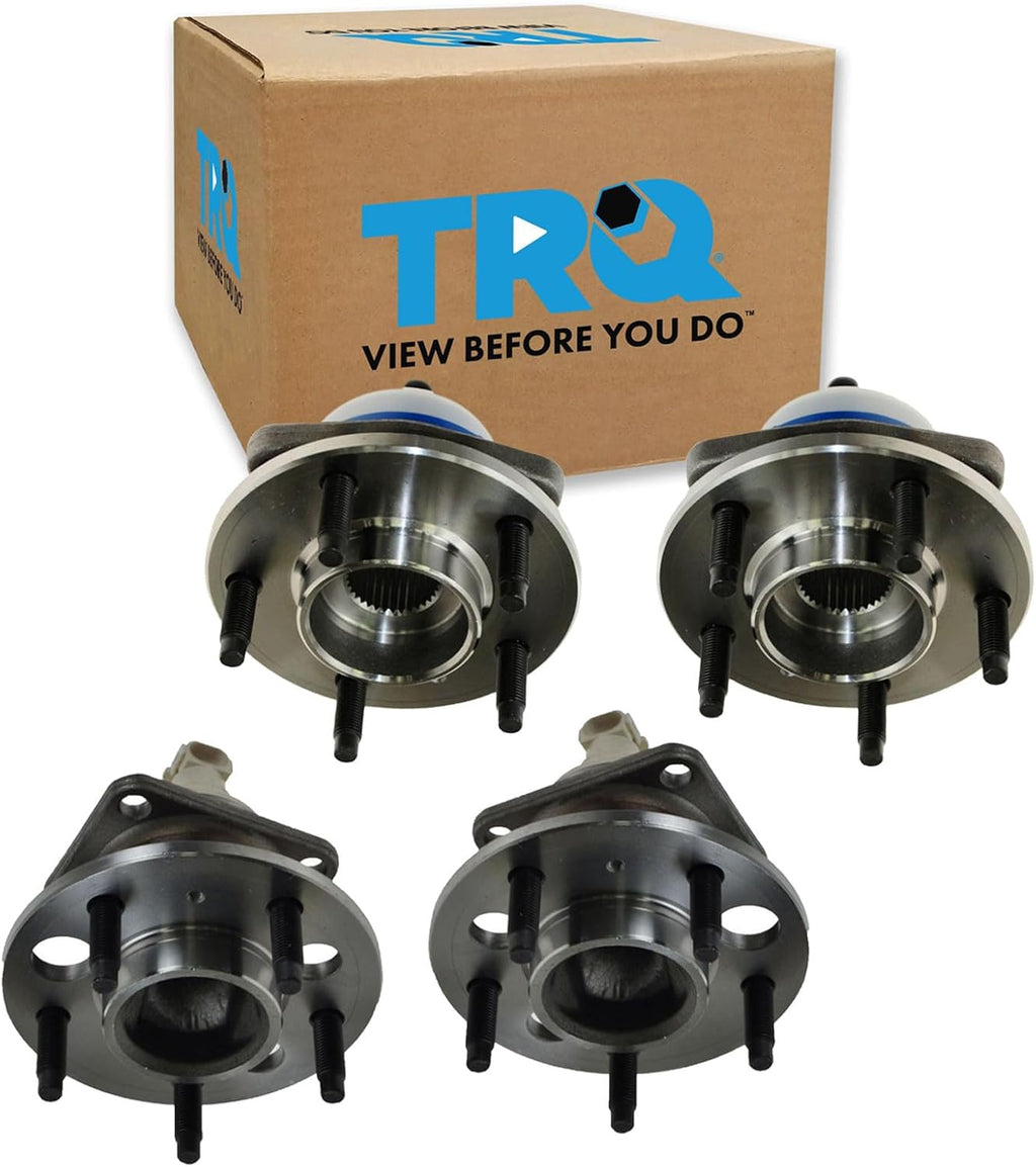 TRQ 2 Piece Front Rear Wheel Bearing & Hub Assembly Set Compatible with 2004-2005 Buick Century 2005-2009 Lacrosse 1997-2004 Regal 2005 Terraza 2000-2013 Chevrolet Impala 2014-2016 Impala Limited 200