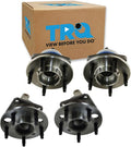TRQ 2 Piece Front Rear Wheel Bearing & Hub Assembly Set Compatible with 2004-2005 Buick Century 2005-2009 Lacrosse 1997-2004 Regal 2005 Terraza 2000-2013 Chevrolet Impala 2014-2016 Impala Limited 200