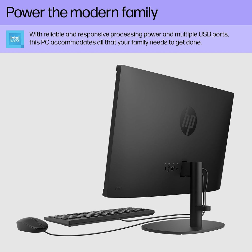 HP 22 inch All-in-One Desktop PC, FHD Display, Intel N100, 8 GB RAM, 256 GB SSD, Intel UHD Graphics, Windows 11 Home, 22-dg0020 (2024)
