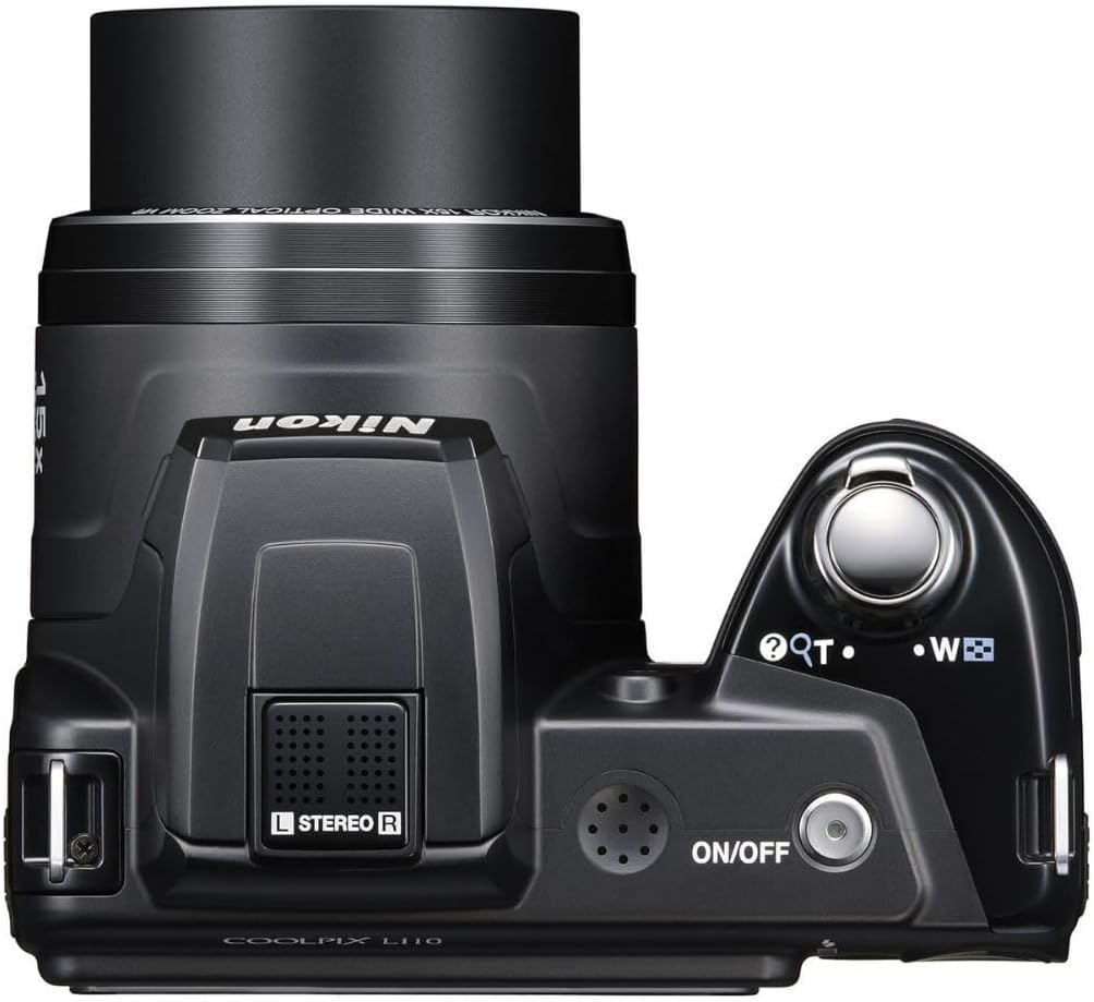 Nikon COOLPIX L110 Digital Camera with 12.1 MP Sensor, 15x Optical Zoom Lens, HDMI Output, and 5-Way VR Image Stabilization System (Black, Renewed)