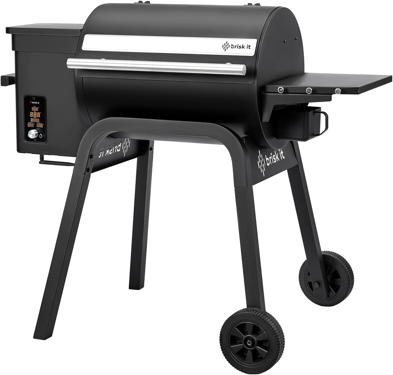 Brisk It Zelos-450 Electric Wood Pellet Smoker Grill – A.I. Smart BBQ Grills with WiFi, 450 sq.in Cooking Area, 7-in-1 Outdoor Grill & Smoker, PID Controller (Up to 500°F), Meat Probe