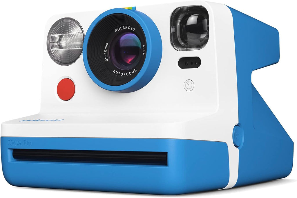 Polaroid Now 2nd Generation I-Type Instant Film Camera (Blue), Shoot and Print Bundle with Magnetic/Hanging Photo Frames and Color Instant Film (8 Exposures) (3 Items)