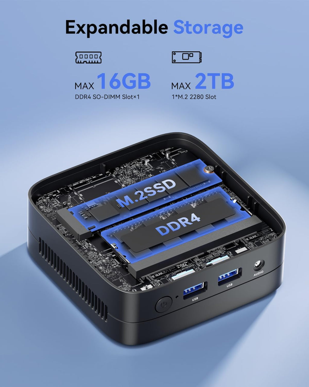 KAMRUI Essenx E1 Mini PC, 16GB DDR4 RAM 512GB M.2 SSD, Mini Computer Twin Lake N150 (Beat N100/N95,up to 3.6GHz), Desktop Computer Dual 4K, Ethernet, WiFi, Bluetooth for Business, Office, Home