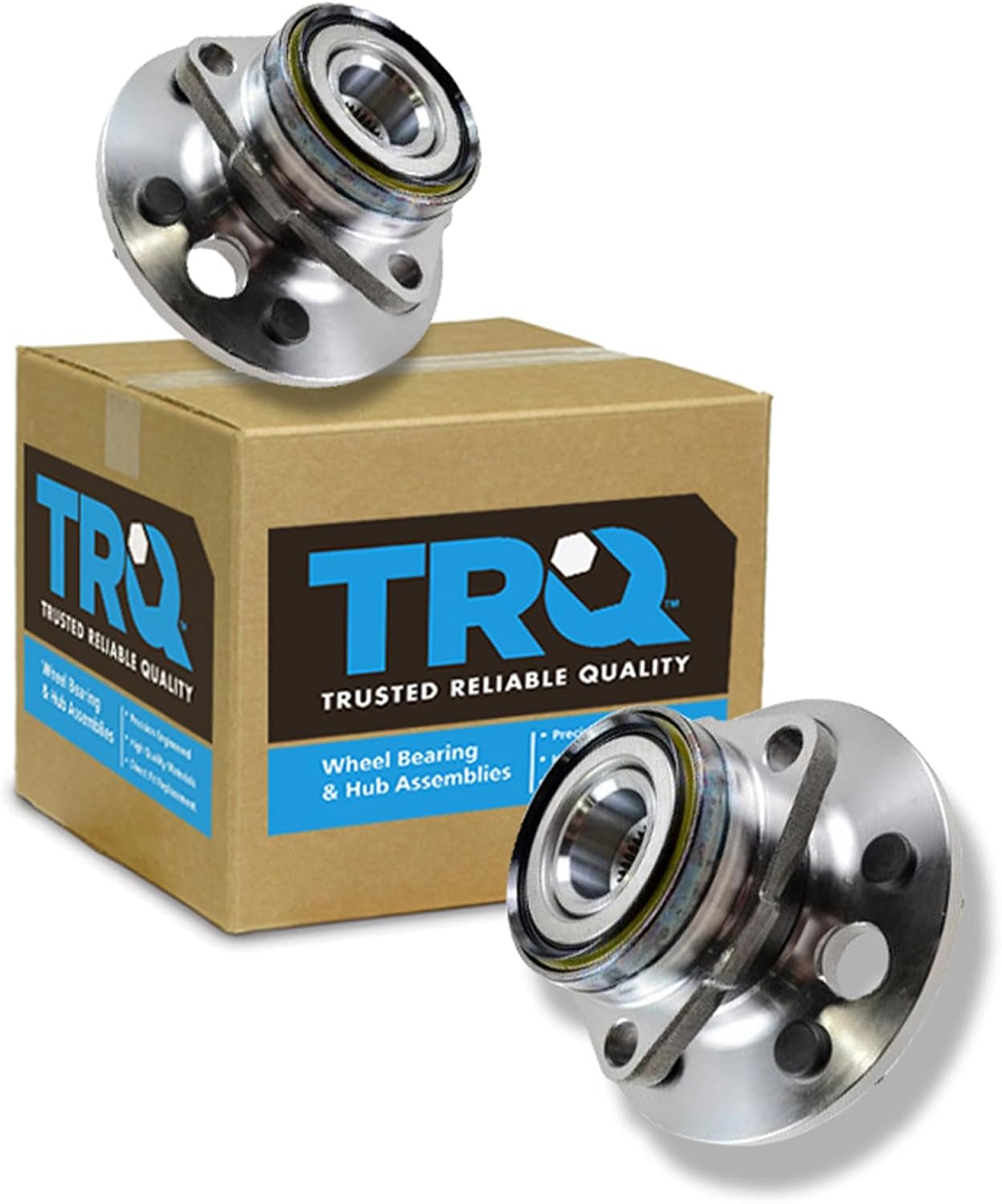 TRQ Front Left and Right Wheel Bearing and Hub Assembly Set 2 Piece Compatible with 88-91 Chevrolet K1500 with Heavy Duty Suspension 92-94 K1500 88-94 K2500 with 6 Lug Wheels 92-94 K1500 Suburban