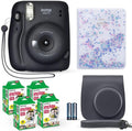 Fujifilm Instax Mini 11 Instant Camera Charcoal Gray + Fuji Film Value Pack (40 Sheets) + Shutter Accessories Bundle, Incl. Compatible Carrying Case, Quicksand Beads Photo Album 64 Pockets