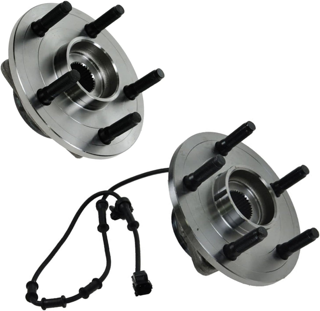 TRQ 2 Piece Wheel Bearing & Hub Assembly Set Compatible with 2002-2005 Dodge Ram 1500