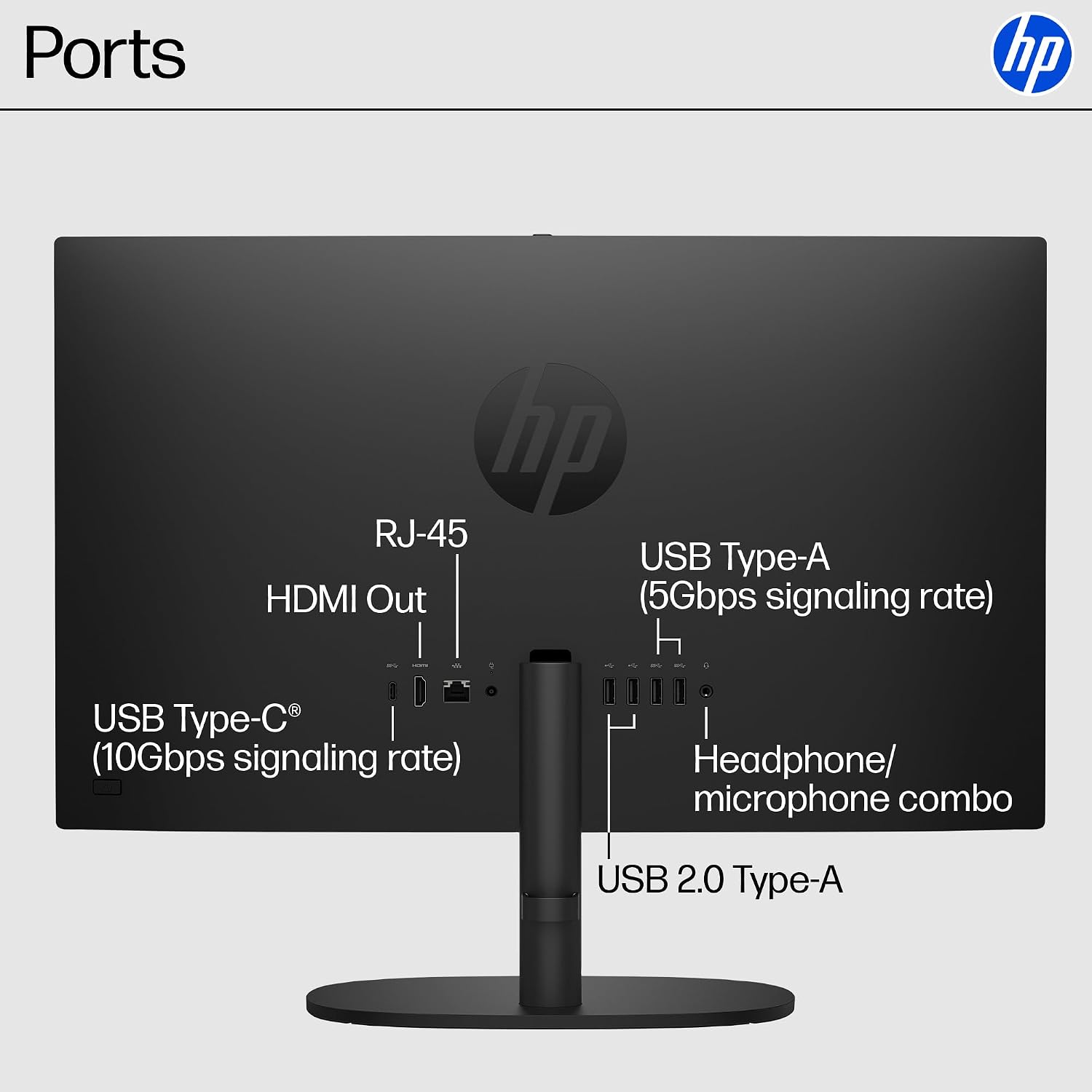 HP 21.45 inch All-in-One Desktop PC, FHD Display, Intel Processor N200, 8 GB RAM, 512 GB SSD, Intel UHD Graphics, Windows 11 Home, Jet Black, 22-dg0340 (2025)