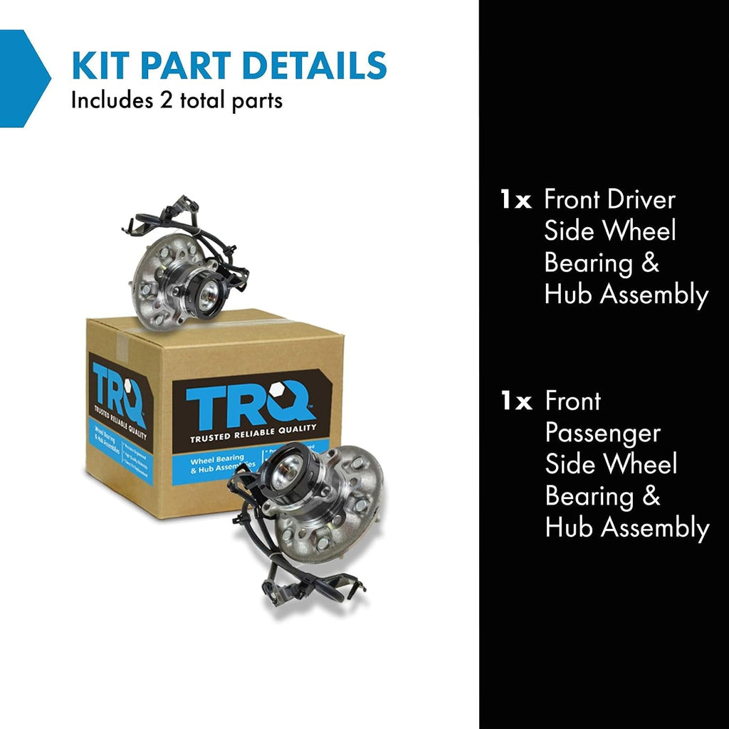 TRQ Front Left and Right Wheel Bearing and Hub Assembly Set 2 Piece Compatible with 04-08 Chevrolet Colorado RWD 04-05 GMC Canyon SLE RWD 06-08 Canyon RWD 2006 Isuzu i-280 07-08 i-290 07-08 i-370 RWD