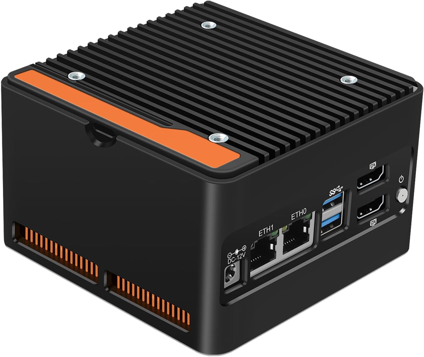StoneStorm 4-Bay NAS Mini PC Dual 2.5GbE i226-v LAN Ports, 12th Gen. N150 with DDR5 MAX 48GB, 4 M.2 NVMe 2280, Dual 4K Display, 2 USB3.2 10Gbps for Micro Firewall Router/Pocket Computer (Barebone)