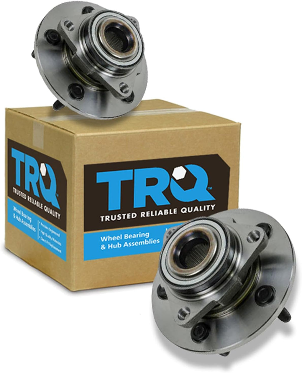 TRQ Front Wheel Bearing and Hub Assembly Set 2 Piece Compatible with 02-05 Dodge Ram 1500 06-08 Regular Cab 06-08 Crew 2 Wheel ABS Models