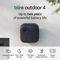Like-New Blink Outdoor 4 – Wireless smart security camera, two-year battery, 1080p HD day and infrared night live view, two-way talk – 2 camera system