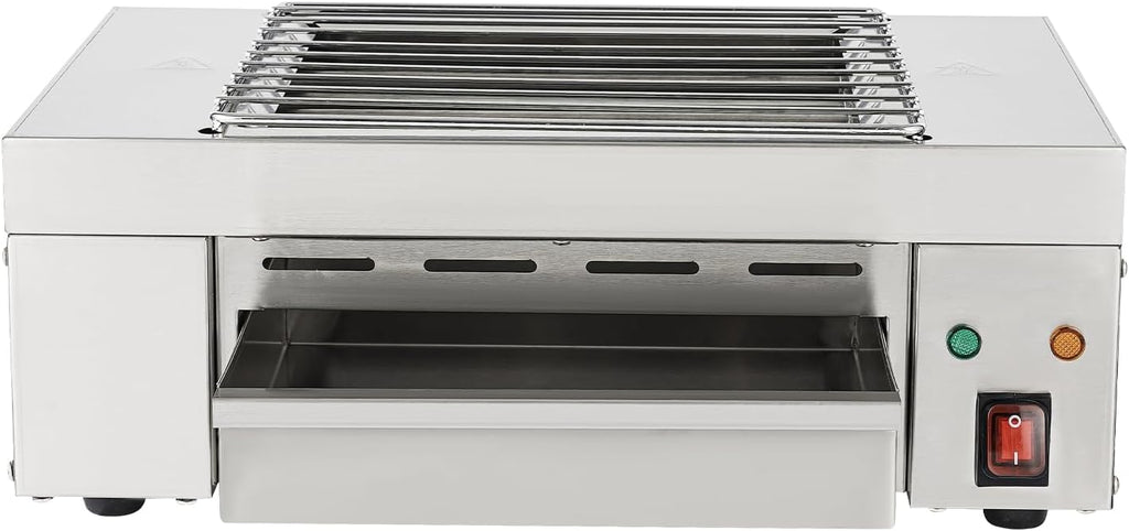 Commercial Indoor Grills Electric Smokeless Barbecue Grill, 1500W 110V Portable Tabletop Yakitori Grill Commercial BBQ Griddle, with Removable Grill Net for Restaurant, Party, Buffet