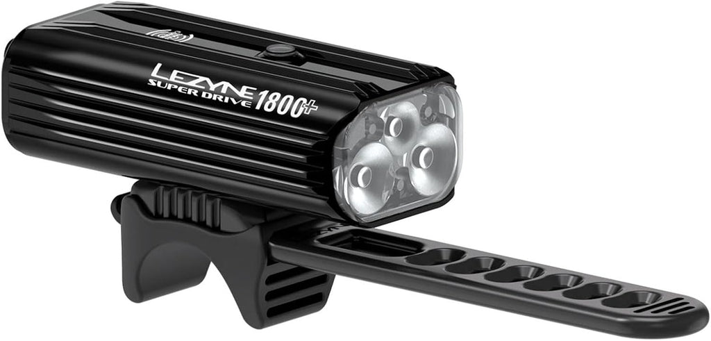 LEZYNE Super Drive Bicycle USB Rechargeable IPX7 White LED Front Light with Multiple Solid & Flash Modes | Integrated Silicone Rubber Strap Mount | Smart Connect