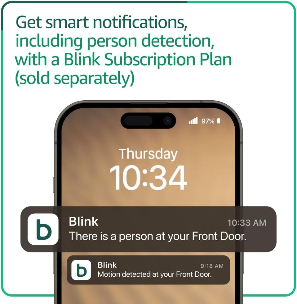 Blink Video Doorbell + Outdoor 4 – Wireless smart security cameras, head-to-toe HD view, two-year battery life. Sync Module Core included – 3 camera system + Video Doorbell