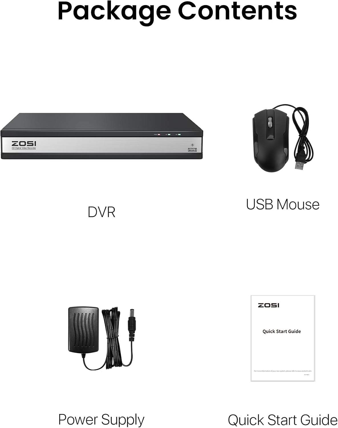 ZOSI H.265+ 1080P FHD 16 Channel DVR for Home Security Camera System with AI Human Vehicle Detection, Hybrid 4-in-1(Analog/AHD/TVI/CVI) Surveillance CCTV DVR Recorder, Remote Access, Email Alarm