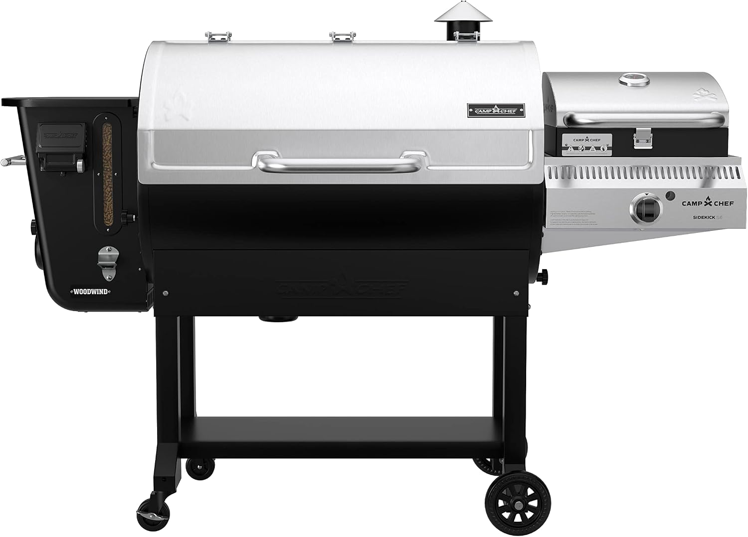 Camp Chef Sidekick Sear - Includes BBQ Box for Pellet Grill - Accessory for Outdoor Cooking - Sear & Grill with Ease - 14' Cooking System Compatible, Silver