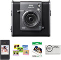 FUJIFILM INSTAX Wide EVO Hybrid Instant Camera | Black Bundle with 20 Exposures Wide Instant Film + Wide Album & Colored Frames + Cleaning Cloth (4 Items)
