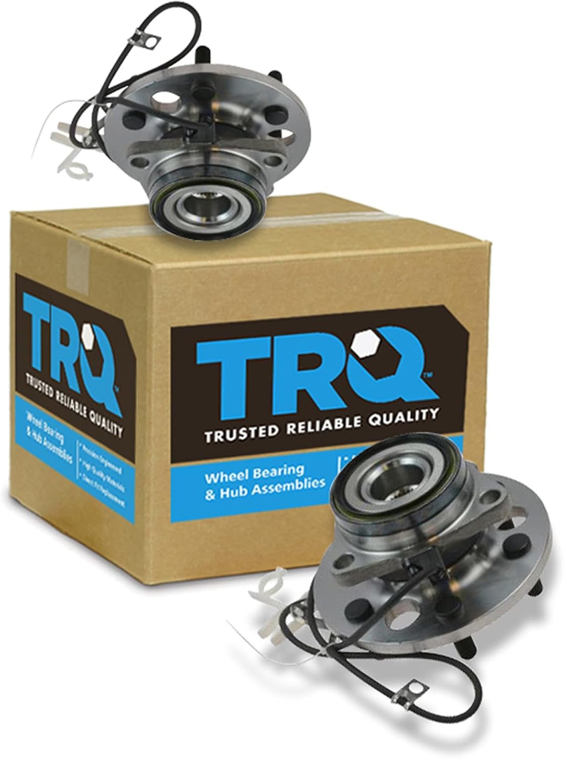 TRQ 2 Piece Front Wheel Bearing & Hub Assembly Set 4WD Compatible with 1999-2000 Cadillac Escalade 1995-1999 Chevrolet K1500 K1500 Suburban 1995-1997 K2500 1995 K2500 Suburban 1995-2000 Tahoe GMC 199