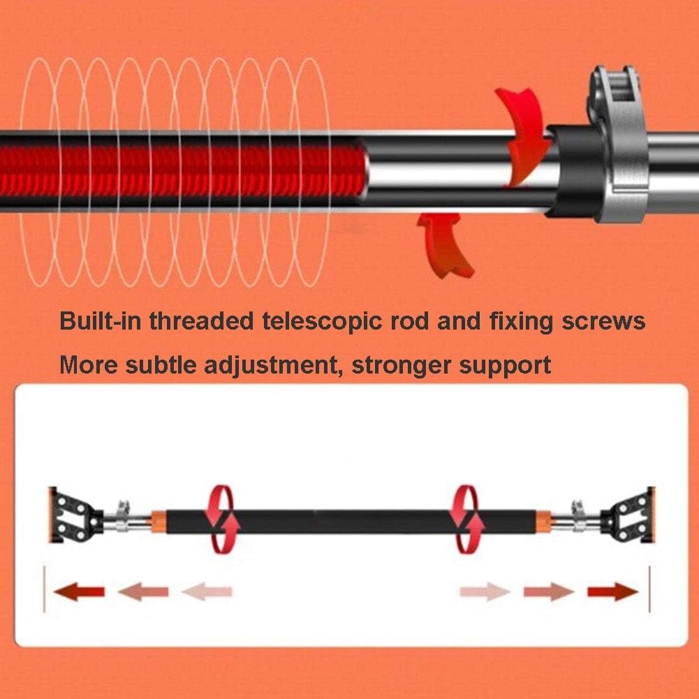 Portable Chin Pull Rod, Free Perforated Wall Horizontal Bar in Door Corridor, Home Fitness Equipment for Adults and Children, 72-175CM, Load 350KG ()