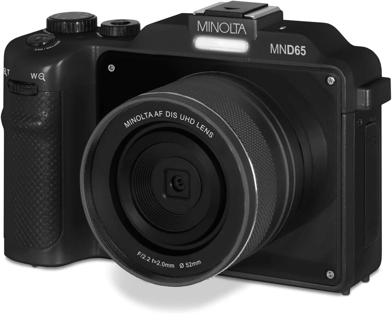 Minolta Digital Camera – 56MP Photos, 4K 60FPS Video, Dual-Lens Selfie Design, 18X Zoom, Wi-Fi, RAW/JPEG Capture, 3' LCD, Compact Travel Camera (Black)