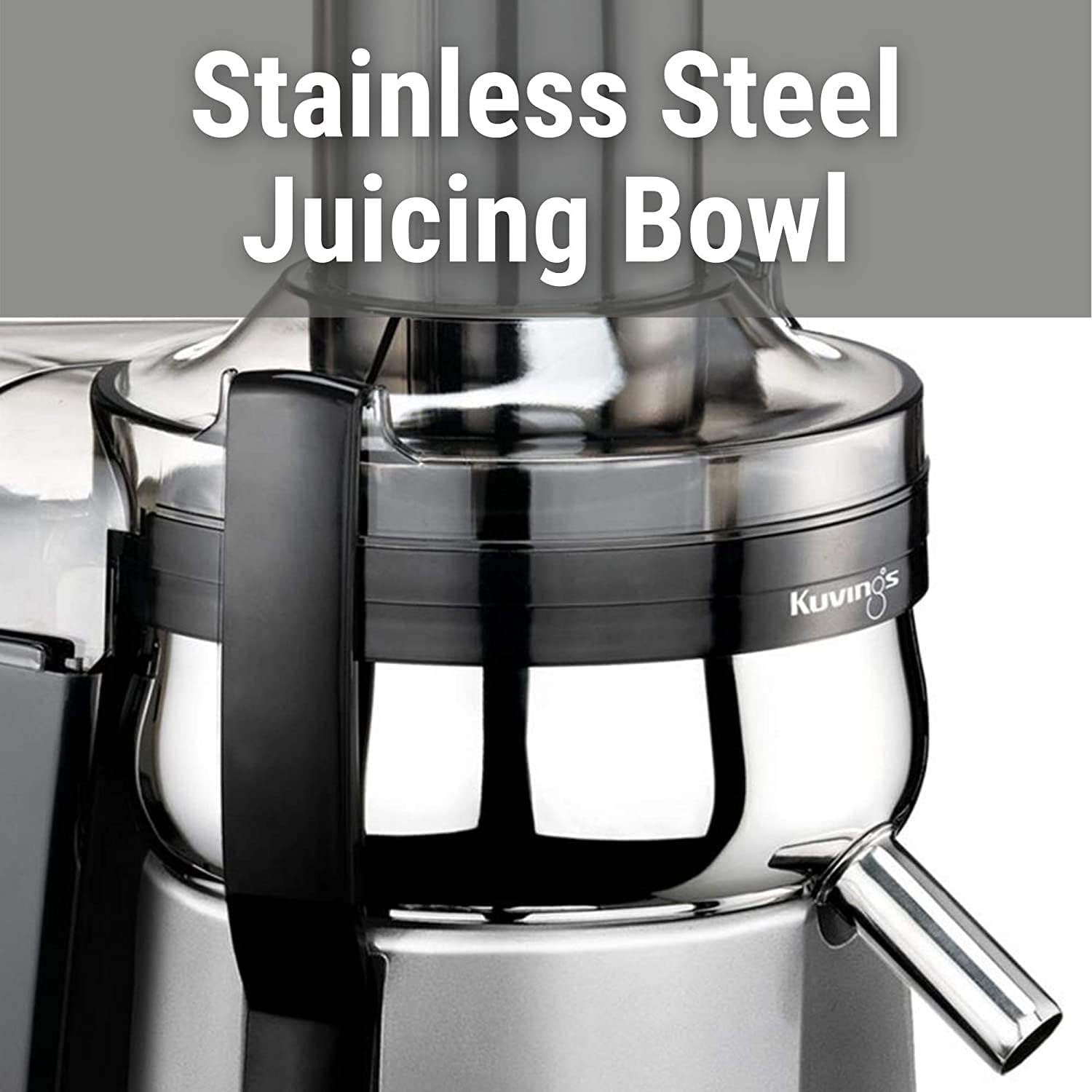 Kuvings NJ-9500U Centrifugal Juice Extractor- Higher Nutrients and Vitamins, BPA-Free Components, Easy to Clean, Ultra Efficient 350W -Silver