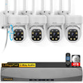 (2026 Update 120 Day Storage) 5MP PT Wireless Security Camera System with AI Human Tracking, Dual-Band 2.4G&5G WiFi, 130° Wide Angle, 2-Way Audio, No Monthly Fee, Outdoor Home Security Kit
