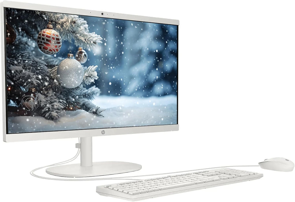 HP 21.5' FHD All-in-One Desktop Computer, Dual-Core Intel Celeron, Windows 11 Pro, Snow White (Renewed) (Snow White, 8GB RAM | 512GB SSD)