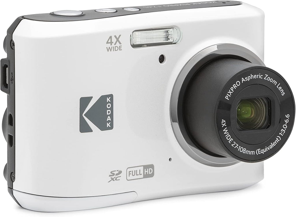 Kodak PIXPRO FZ45 Digital Camera + Black Point & Shoot Camera Case + Transcend 64GB SD Memory Card + Tri-fold Memory Card Wallet + Hi-Speed SD USB Card Reader + More! (White)