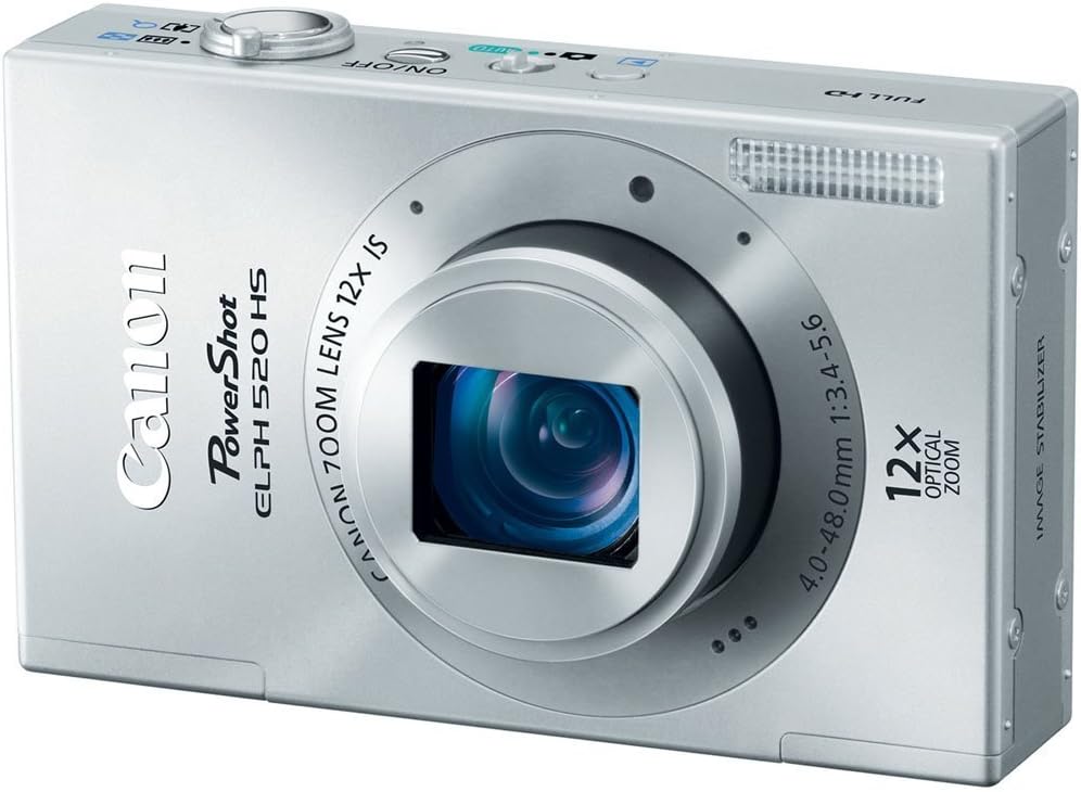 Canon PowerShot ELPH 520 HS 10.1 MP CMOS Digital Camera with 12x Ultra Wide-Angle Optical Image Stabilized Zoom Lens and Full 1080p HD Video (Silver)