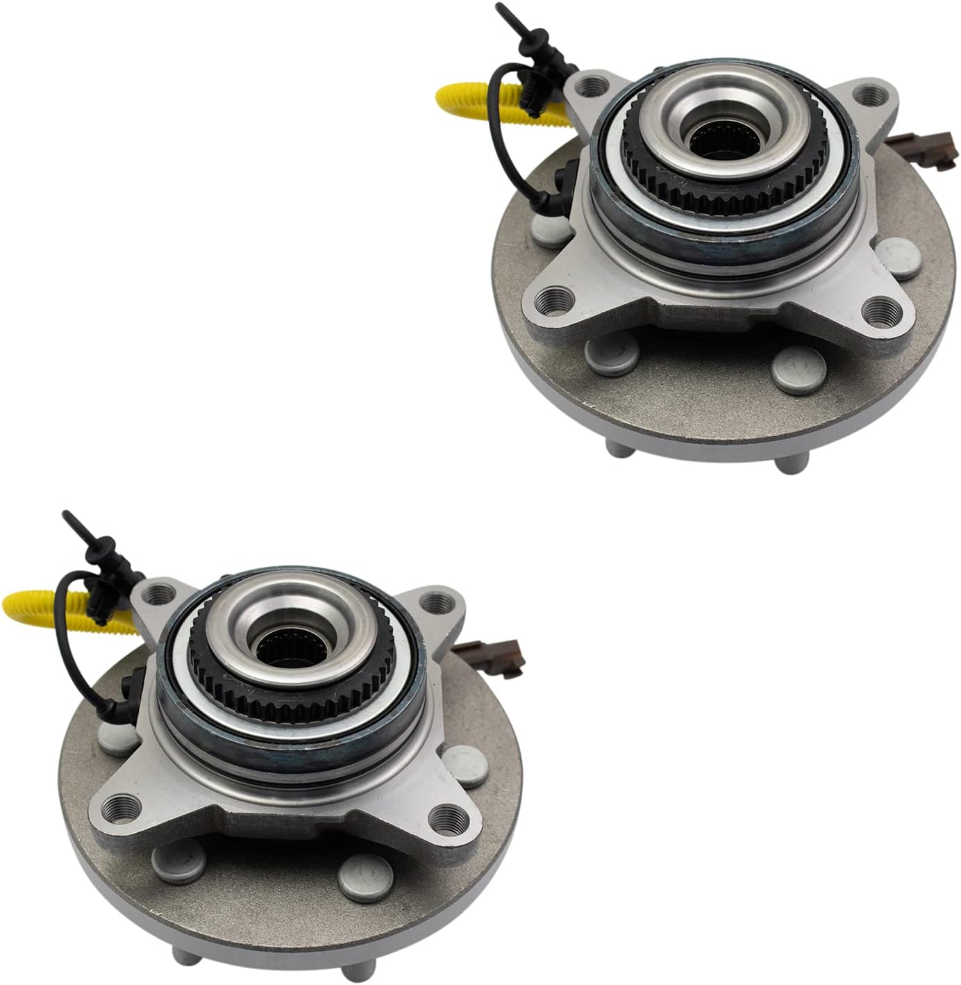 TRQ Front Left and Right Wheel Bearing and Hub Assembly Set 2 Piece Compatible with 2018-2021 Ford Expedition Four Wheel Drive 2018-2021 Lincoln Navigator Four Wheel Drive