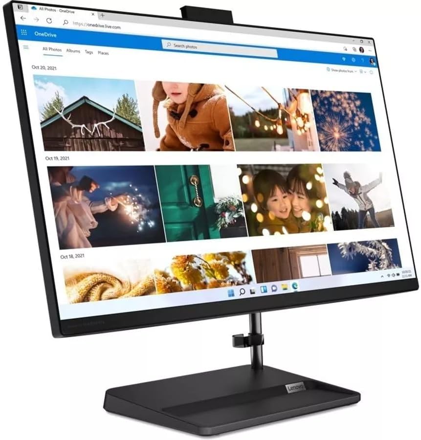 Lenovo IdeaCentre 3 21.5 22 All-in-One Desktop Computer, Intel Pentium Gold 8505 16GB DDR4 RAM 512GB SSD, Windows 11, Black, Keyboard and Mouse Included