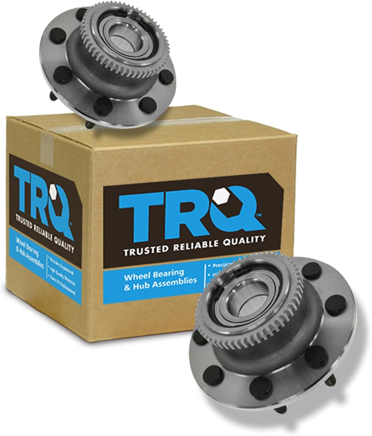 TRQ Front Left and Right Wheel Bearing and Hub Assembly Set 2 Piece Compatible with 2000-2002 Dodge Ram 2500 Rear Wheel Drive 2000-2002 Ram 3500 Rear Wheel Drive with Independent Front Suspension