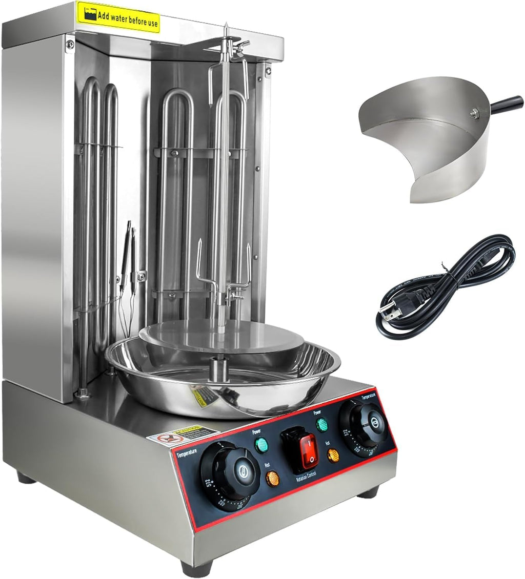 Electric Shawarma Grill Machine 3000W Vertical Broiler Rotisserie Chicken Grill Kitchen Restaurant Home Use Silver