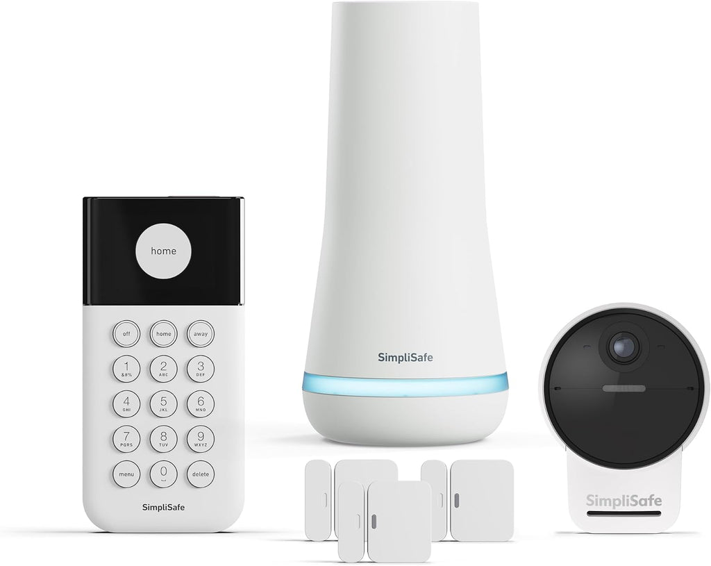 SimpliSafe 6 Piece Wireless Home Security System with Outdoor Camera - Optional 24/7 Professional Monitoring - No Contract - Compatible with Alexa and Google Assistant