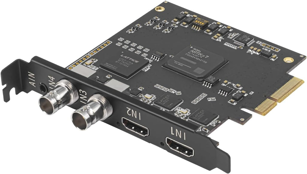 4 Channel 3G SDI HDMI Video Capture PCIeX4 Card 1080p - Work in 4 Channel Simultaneously, Support Linux/Win11, Quad HDMI SDI PCIe Video Capture Card