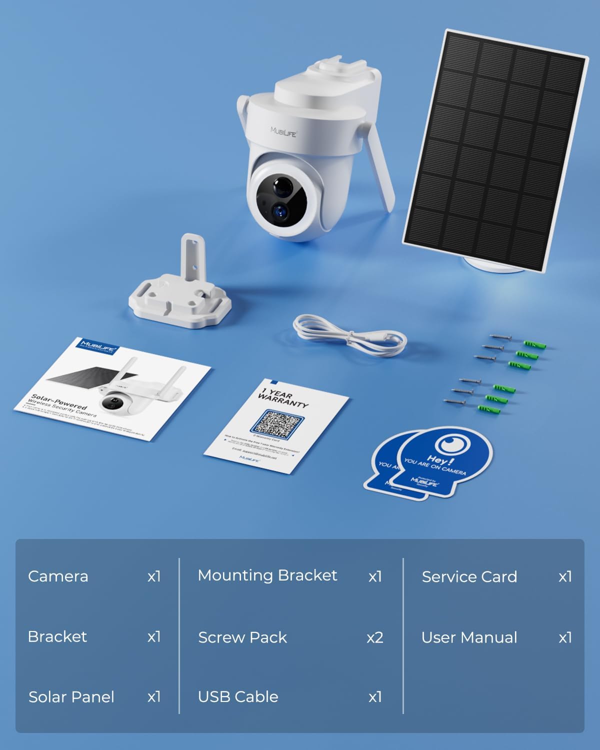 MUBILIFE M802 Add-on Camera, Requires Home Security System, Solar Powered, Maximum 6 Cameras per Station