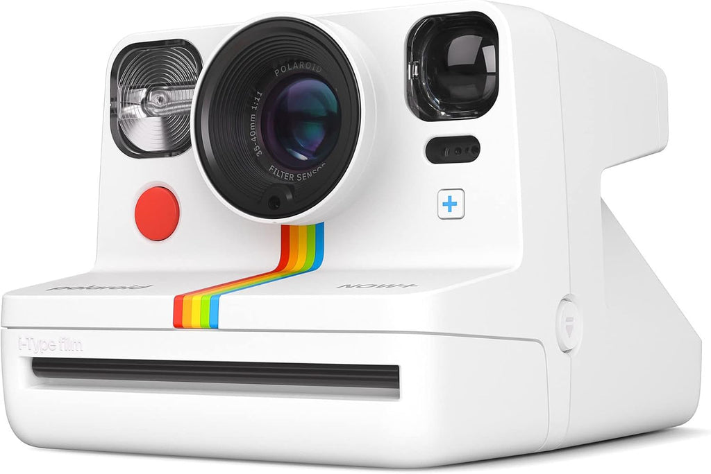 Polaroid Now 2nd Generation I-Type Instant Film Camera (White), Shoot and Print Bundle with Magnetic/Hanging Photo Frames and Black & White Film Instant Film (8 Exposures) (3 Items)