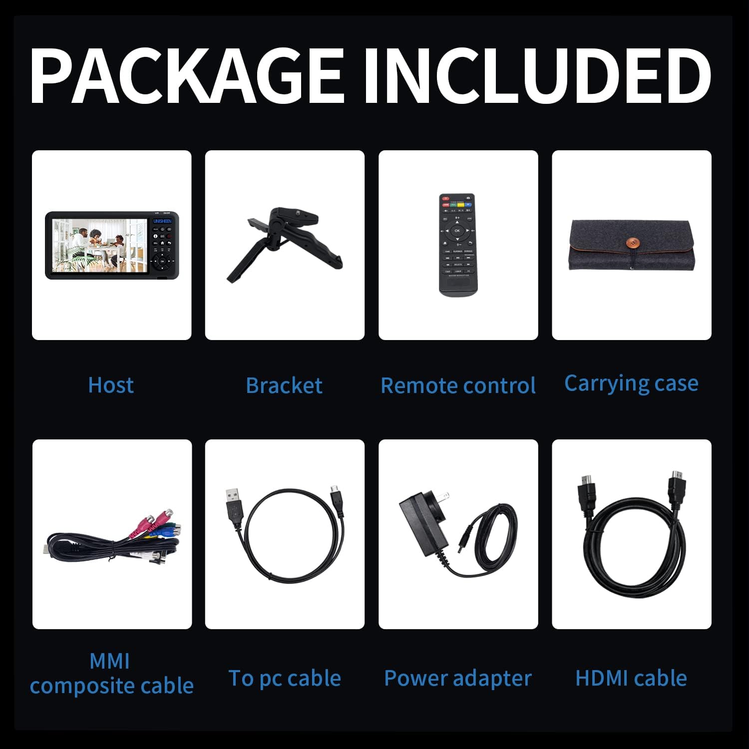 Video Recorder 1080P 60FPS USB2.0 with 7' Screen, DVI/HDMI/CVBS/VGA/YPBPR Capture from VCR, DVD, VHS Tapes, Camcorders, Hi8 - No Computer Required