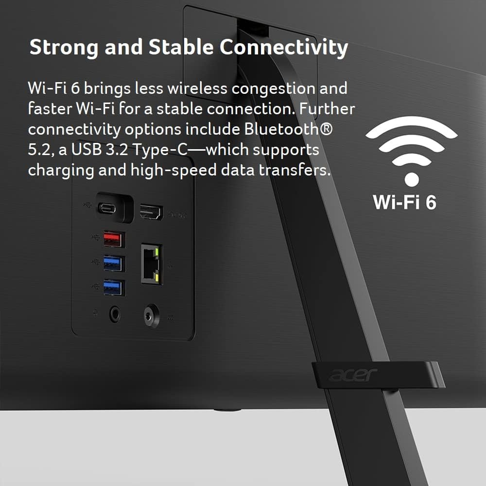 Acer Aspire C24-1650-UA92 AIO Desktop | 23.8' Full HD IPS Display | 11th Gen Intel Core i5-1135G7 | Intel Iris Xe Graphics | 8GB DDR4 | 512GB NVMe M.2 SSD | Wi-Fi 6 | Windows 11 Home