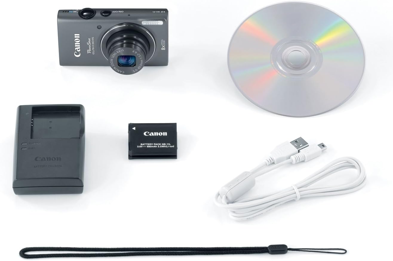 Canon PowerShot ELPH 130 IS 16.0 MP Digital Camera with 8x Optical Zoom 28mm Wide-Angle Lens and 720p HD Video Recording (Gray) (OLD MODEL)