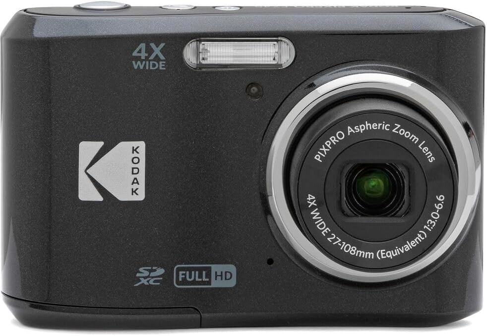 Kodak Pixpro FZ45 Digital Camera Bundle, Includes: SanDisk 32GB Memory Card, Spare Batteries, Hard Shell Camera Case and Card Reader (5 Items) (Black)