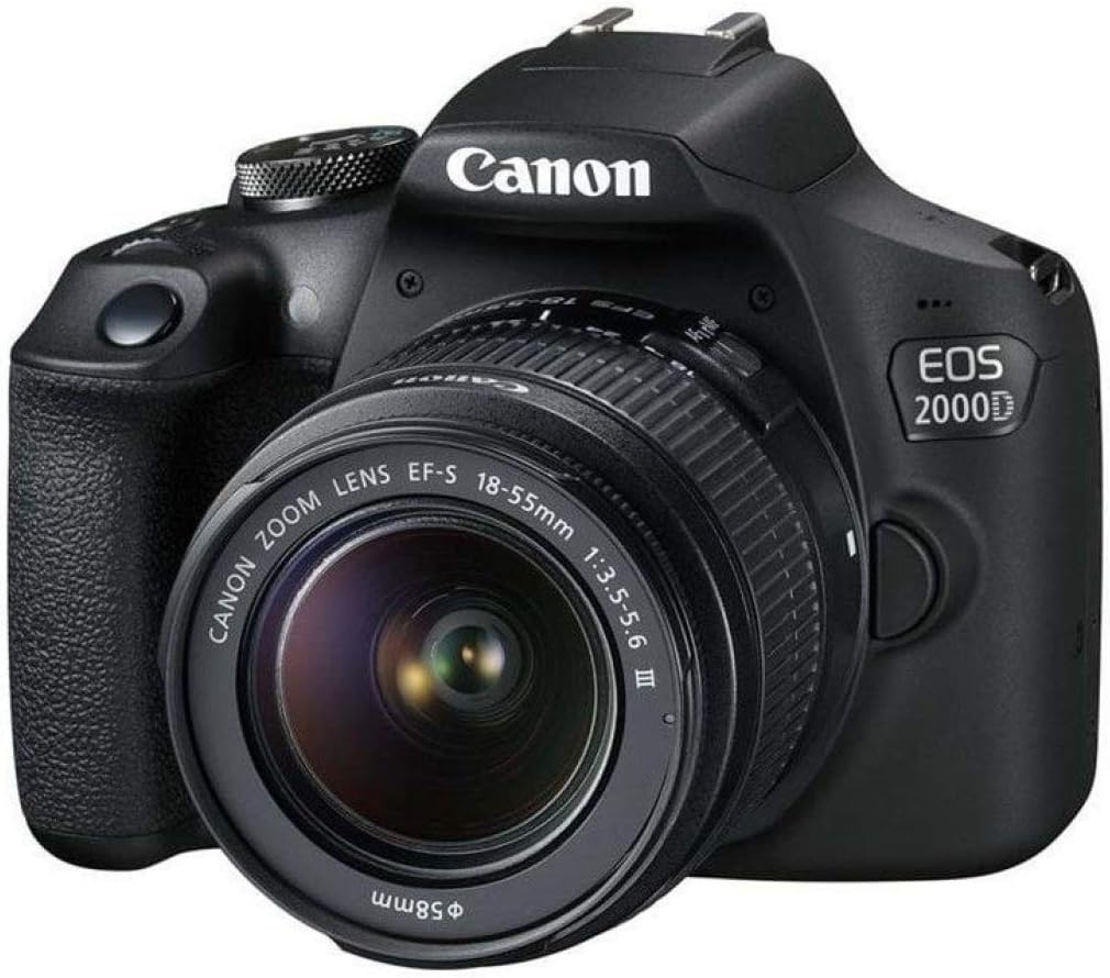 Canon EOS 2000D (Rebel T7) Digital SLR Camera with 18-55mm DC III Lens Kit (International Model) Professional Accessory Black