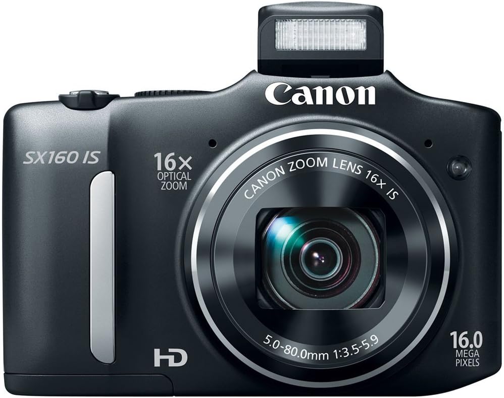 Canon PowerShot SX160 is 16.0 MP Digital Camera with 16x Wide-Angle Optical Image Stabilized Zoom with 3.0-Inch LCD (Black) (Renewed)