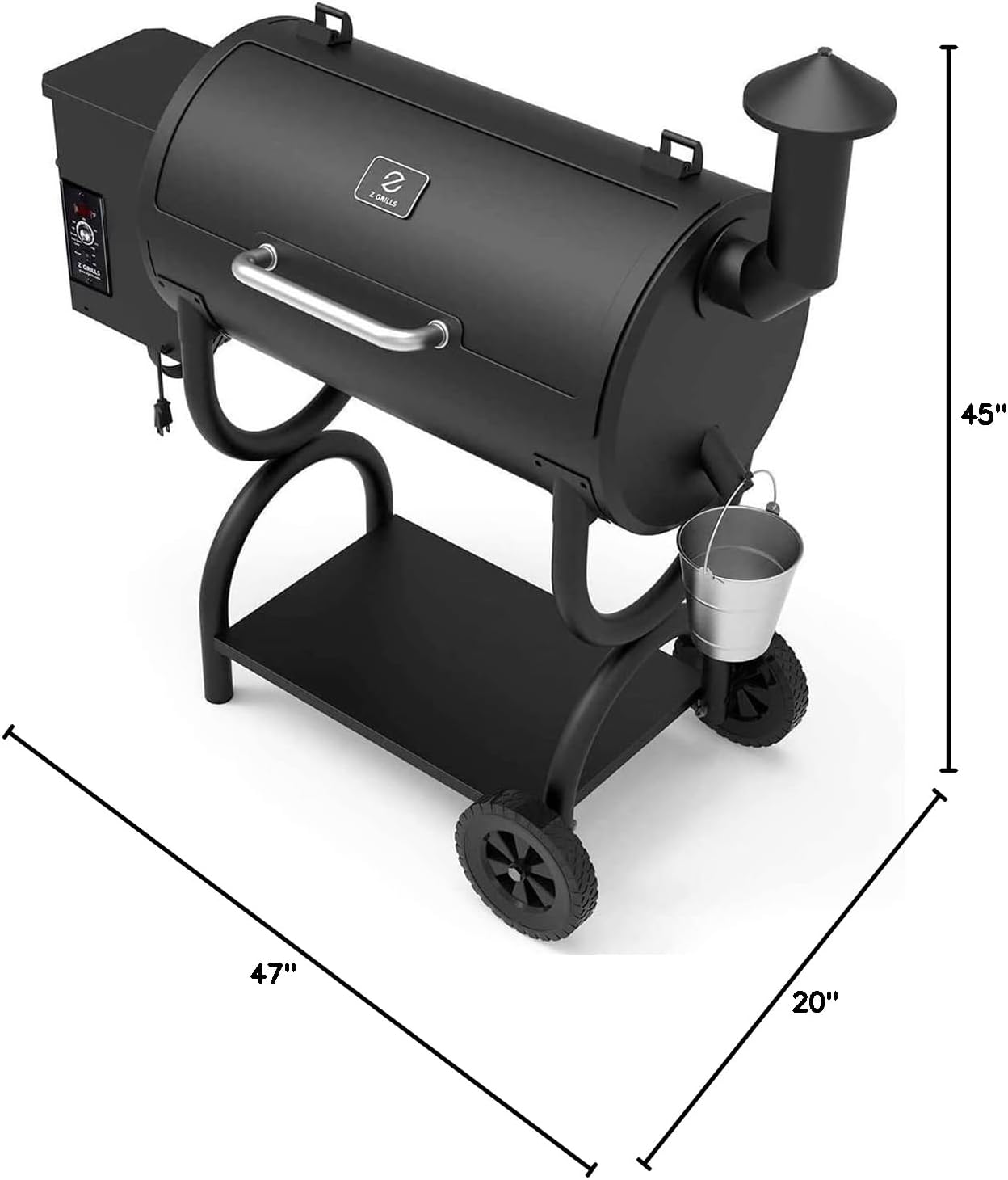 Z GRILLS ZPG-550B 2022 Upgrade Wood Pellet Grill & Smoker 8 in 1 BBQ Auto Temperature Control, Cooking Area, 550 sq in Black